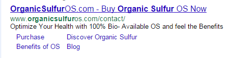 organic sulfur ad Search